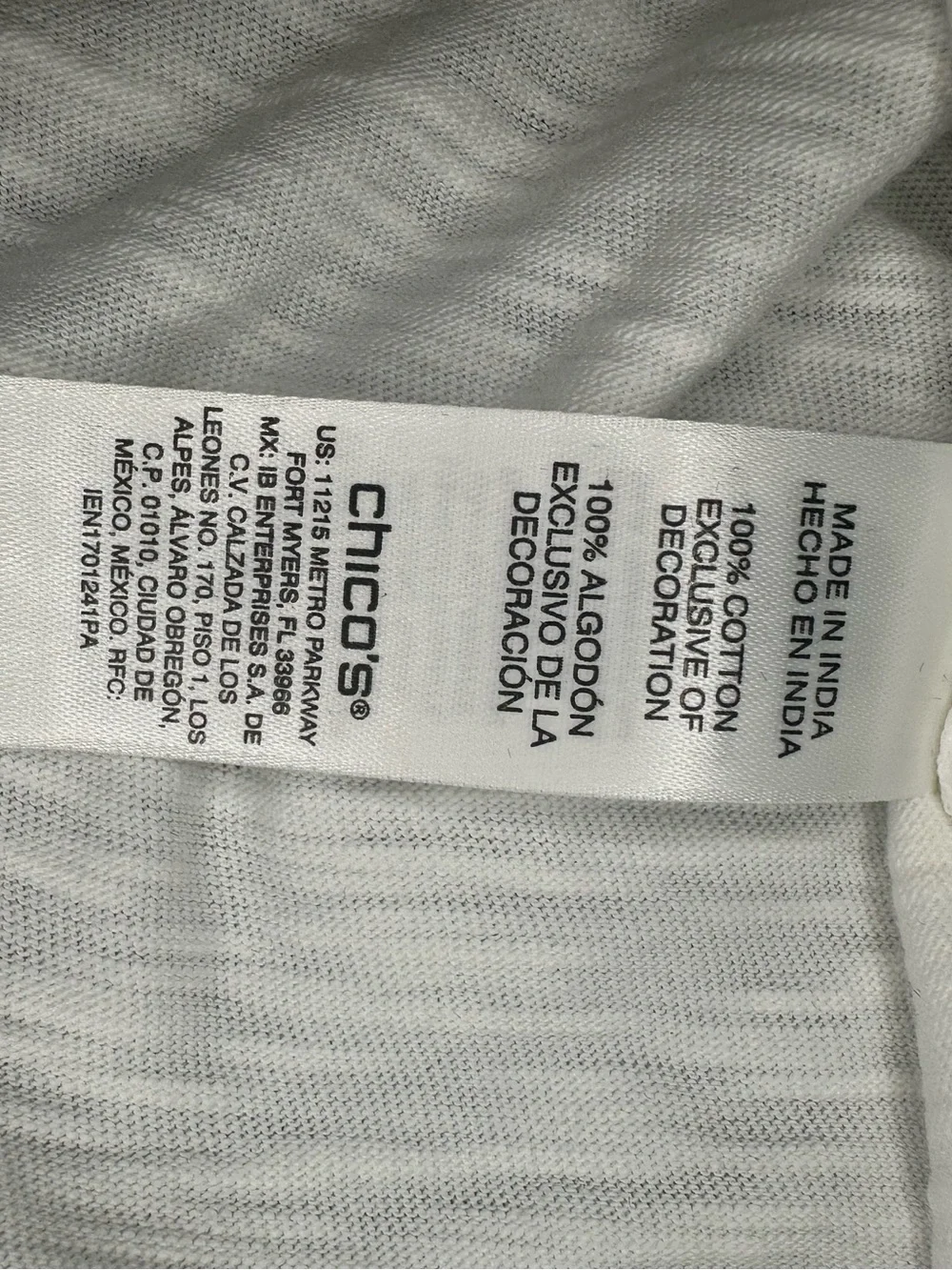 Chico’s Crochet Short Sleeve Tee 4 Scoop Neck Short sleeve Knit Fashion White